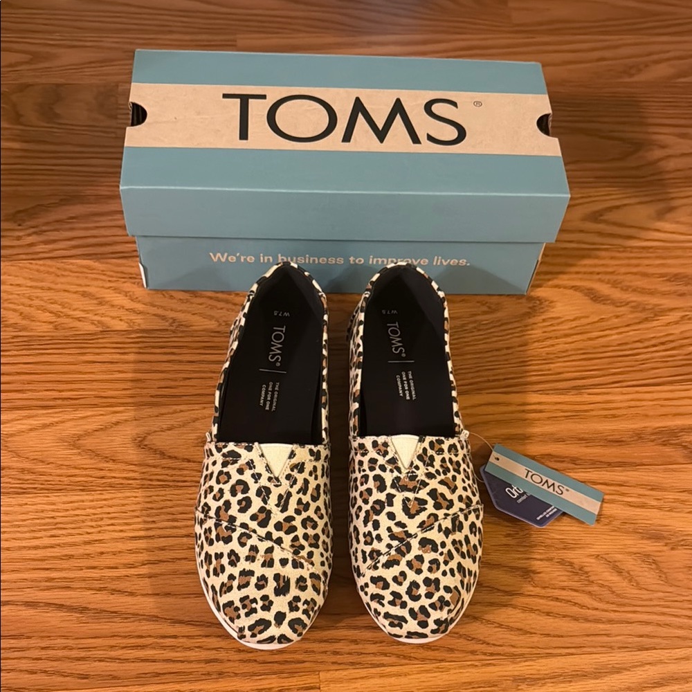 TOMS Leopard Print Slip-On Shoes